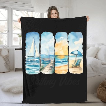 Discover Sailing Vibes – Feel the Ocean Fleece Blankets