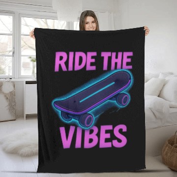 Discover Neon Skate Vibes – Youth Streetwear Fleece Blankets