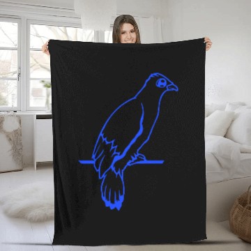 Discover Bird raven dove sitting cable hawk eagle birdie Fleece Blankets