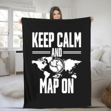 Discover Geographic Information Systems Keep Calm Map On Fleece Blankets