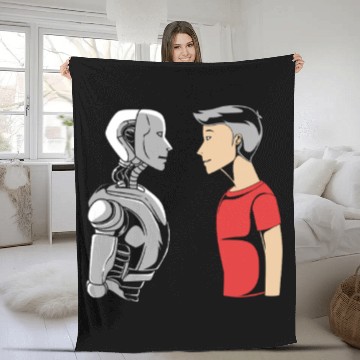 Discover Artificial Intelligence Human AI Fleece Blankets
