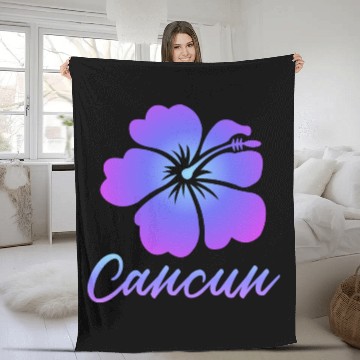 Discover Cancun Hibiscus Fleece Blankets