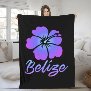 Discover Belize Hibiscus Fleece Blankets