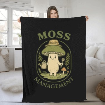 Discover Moss Management Mushroom Fleece Blankets