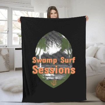 Discover Swamp Surf Sessions surfing Fleece Blankets