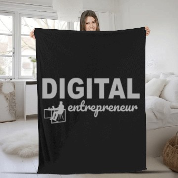 Discover Digital Entrepreneur – Laptop Lifestyle Vibes Fleece Blankets