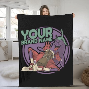 Discover Funky Eggplant Drummer – Funny Cartoon Music T-Shi Fleece Blankets