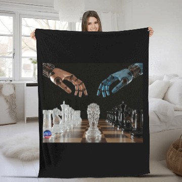 Discover Crystal Robotic Chess Clash Fleece Blankets