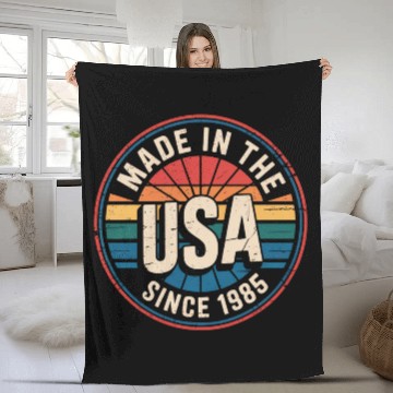 Discover Made in USA 1985 Fleece Blankets | Retro Birthday Gift