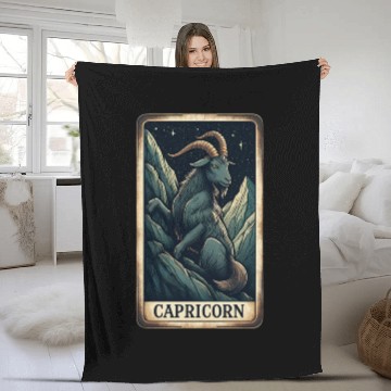 Discover Zodiac Card Capricorn Fleece Blankets