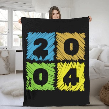 Discover 21st birthday Colorful Patches since 07/2004 Fleece Blankets