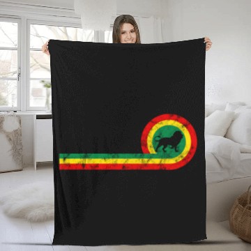 Discover Lion Of Judah On Rastafarian Flag For Rasta And Fleece Blankets