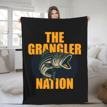 Discover Grangler Nation (Striped Bass) Fleece Blankets