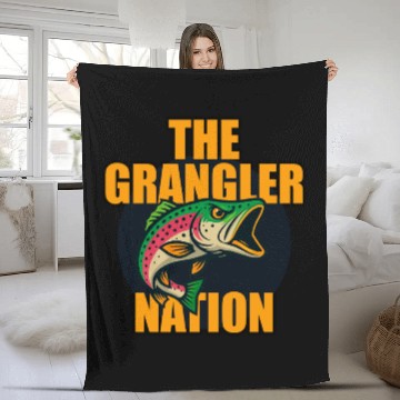 Discover Grangler Nation (Rainbow Trout) Fleece Blankets