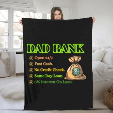 Discover Bank Of Dad Fleece Blankets