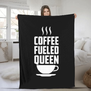 Discover Coffee Fueled Queen Mothers Day Design Fleece Blankets