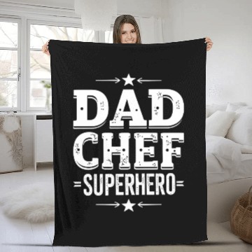 Discover Dad Chef Superhero – Papa Cook Father Fleece Blankets