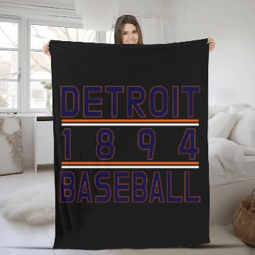 Discover Detroit Baseball Classic Fleece Blankets