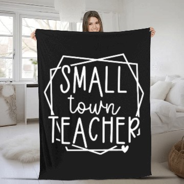 Discover Small Town Teacher Heart Graphic for Educators Fleece Blankets