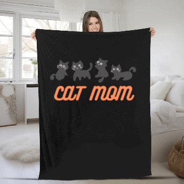 Discover cat mom Fleece Blankets