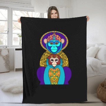 Discover Hear No Evil Silly Monkey Fleece Blankets