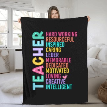 Discover TEACHER APPRECIATION Colourful Inspirational Words Fleece Blankets