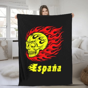 Discover Spain Skull Design Design Fleece Blankets