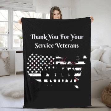 Discover Thank You For Your Service Veterans day US Army Fleece Blankets