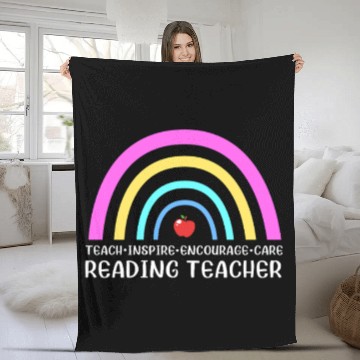 Discover Reading Teacher Literature Book Library Fleece Blankets