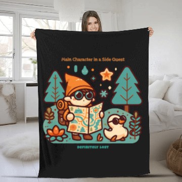 Discover Main Character in a Side Quest Fleece Blankets