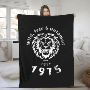 Discover 50th birthday Wild, free & untamed since 07/1975 Fleece Blankets