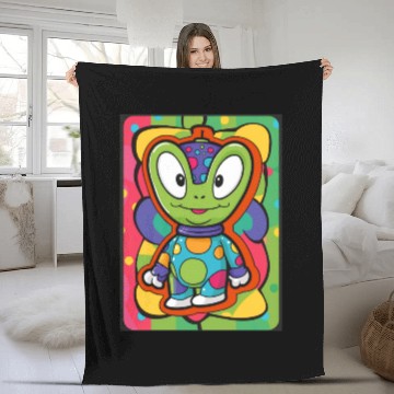 Discover Colorful Cute Alien Fleece Blankets