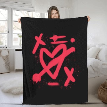 Discover Broken Heart Graffiti – Distressed Spray Paint Fleece Blankets