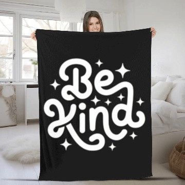 Discover Be Kind Inspirational Typography Design Fleece Blankets