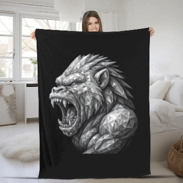 Discover Fierce Geometric angry monkey Fleece Blankets