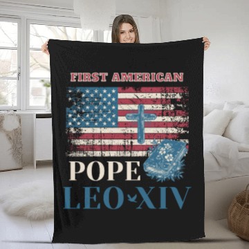 Discover First American Pope Leo XIV Catholic Church Quote Fleece Blankets