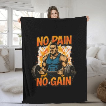 Discover No Pain No Gain – Graffiti Gym Power Fleece Blankets