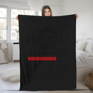 Discover Dad Joke Loading Red Fleece Blankets