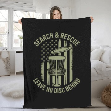 Discover Patriotic Search & Rescue Funny Frisbee Golf Disc Fleece Blankets