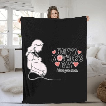 Discover "Happy Mother’s Day – Minimalist Mom Design" Fleece Blankets