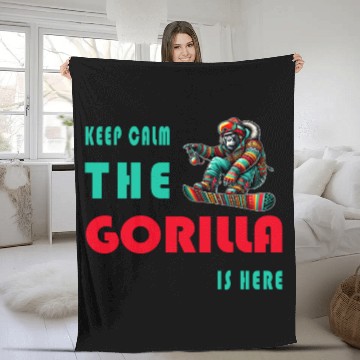 Discover Keep Calm - The Gorilla Is There Fleece Blankets