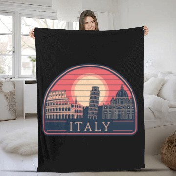 Discover Iconic Italy Landmarks at Sunset Fleece Blankets