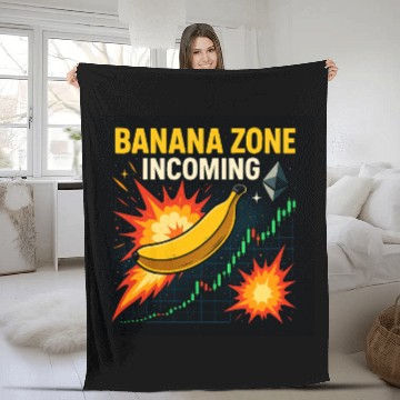 Discover Banana Zone Incoming – Explosive Crypto Chart Meme Fleece Blankets