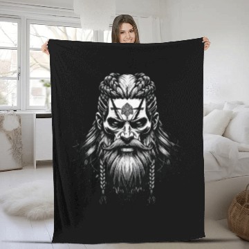 Discover Viking Warrior Man Odin Thor Norman Walhalla Fleece Blankets