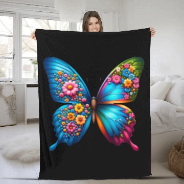 Discover Colorful Butterfly Nature Inspired Summer Vibes Fleece Blankets