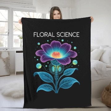 Discover Floral Science Botany and Chemistry Fusion Fleece Blankets