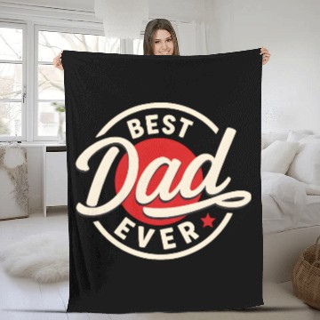 Discover Best Dad Ever Vintage Style Father's Day Design Fleece Blankets