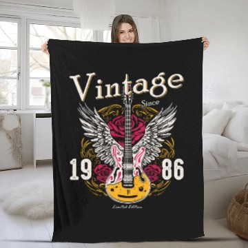 Discover Vintage Since 1986 – Rocking 39 Years Loud Fleece Blankets
