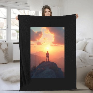 Discover Summit of Dawn Embrace the Horizon Fleece Blankets