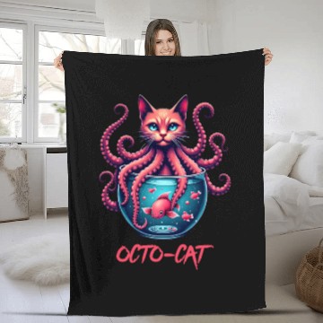 Discover Octo-Cat Creepy Cute Hybrid Monster Design Fleece Blankets